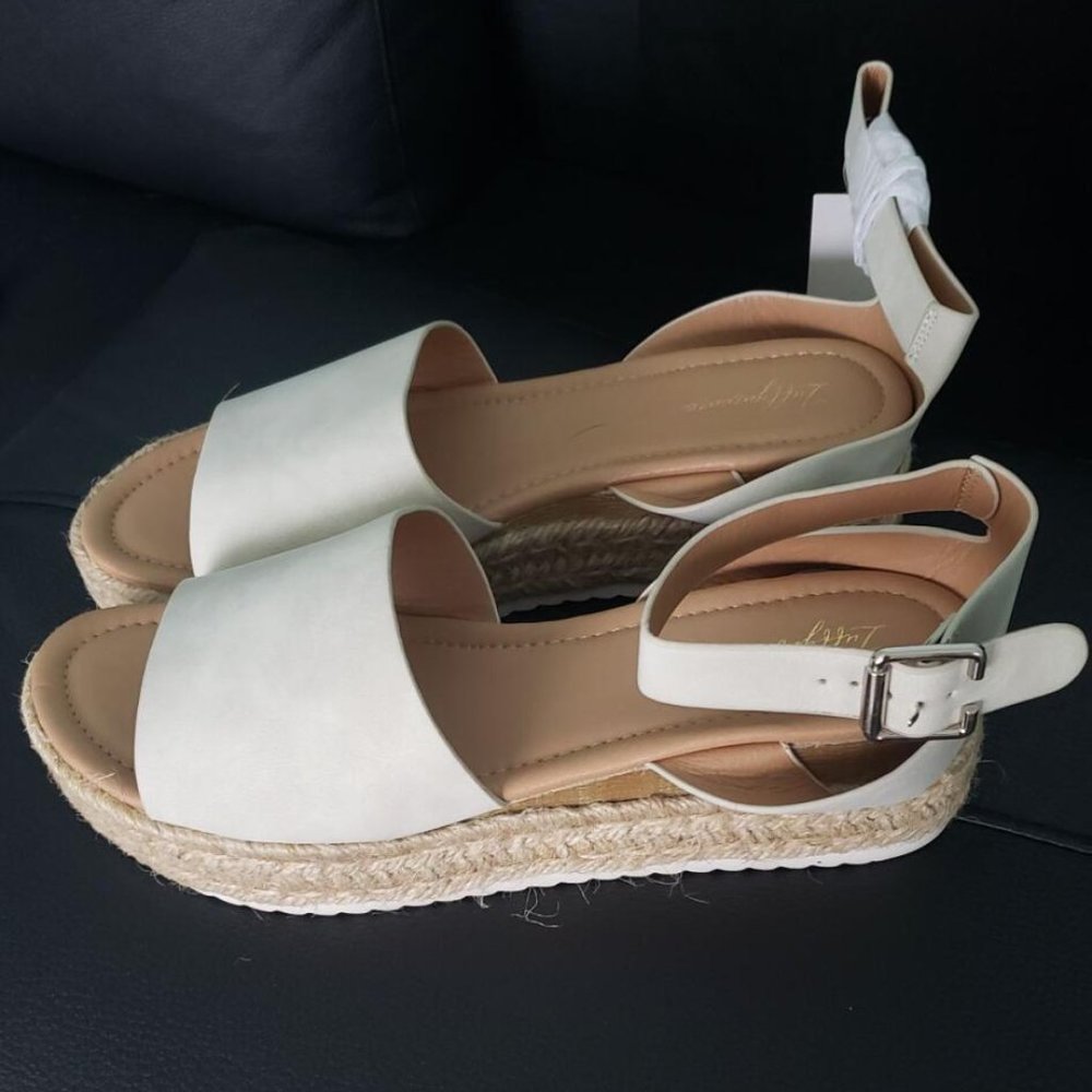 LUFFYMOMO Women's Platform Ankle Strap Sandals Open Toe Studded Wedge Summer